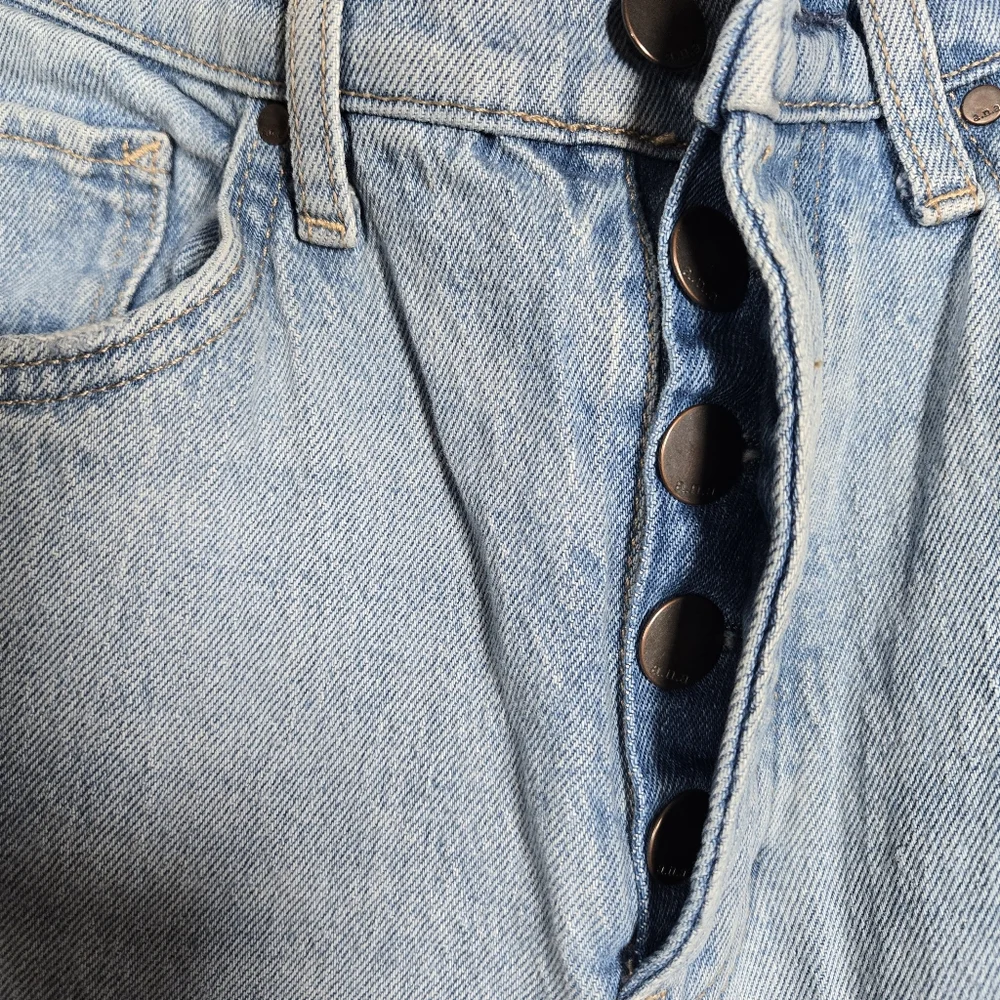 a.n.a. High Rise Vintage Straight Leg Distressed Button Fly Denim Jeans Size 6